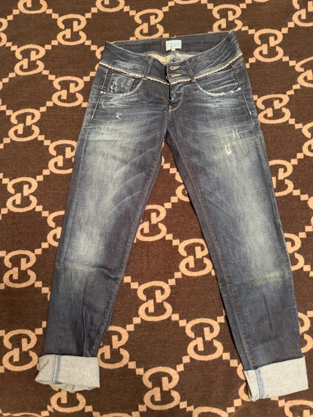 Women’s MET Blue Washed Low Rise Slim Jeans